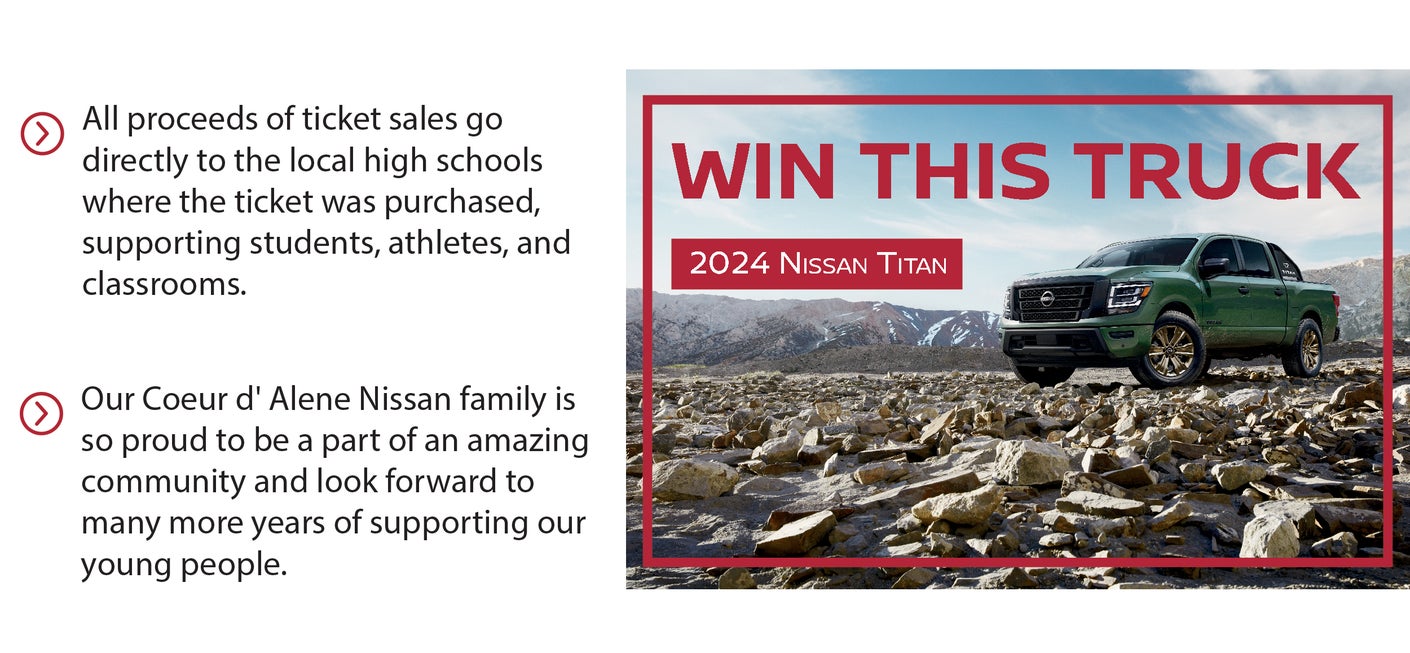win this truck - 2024 Nissan Titan | Coeur d'Alene Nissan in Coeur d'Alene ID