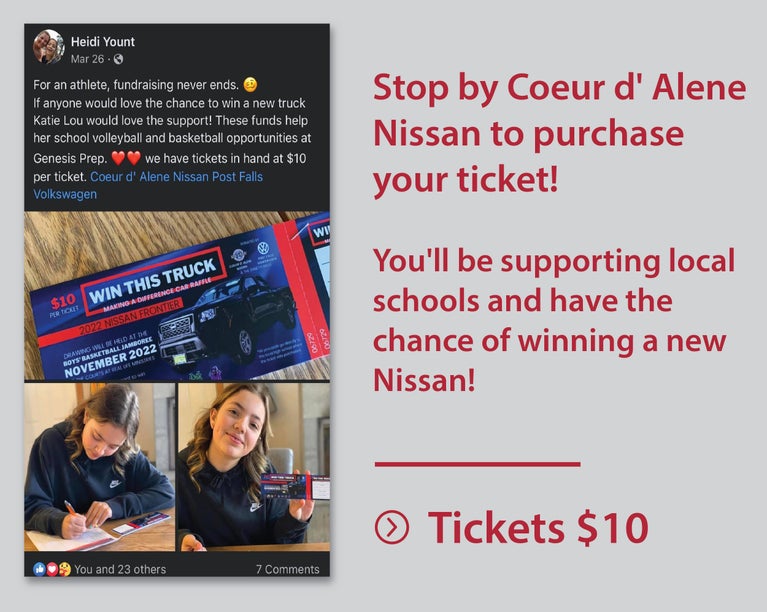 stop by Coeur d'Alene Nissan in Coeur d'Alene ID to purchase your ticket